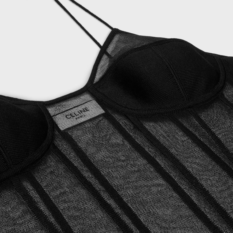 CELINE Kvinder korsettop i silkeorganza F44FV641 beklædning sort