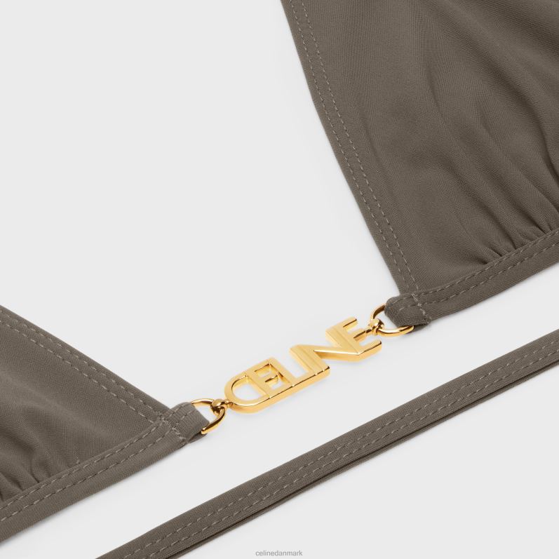 CELINE Kvinder trekantet top i mat jersey F44FV900 beklædning oliven