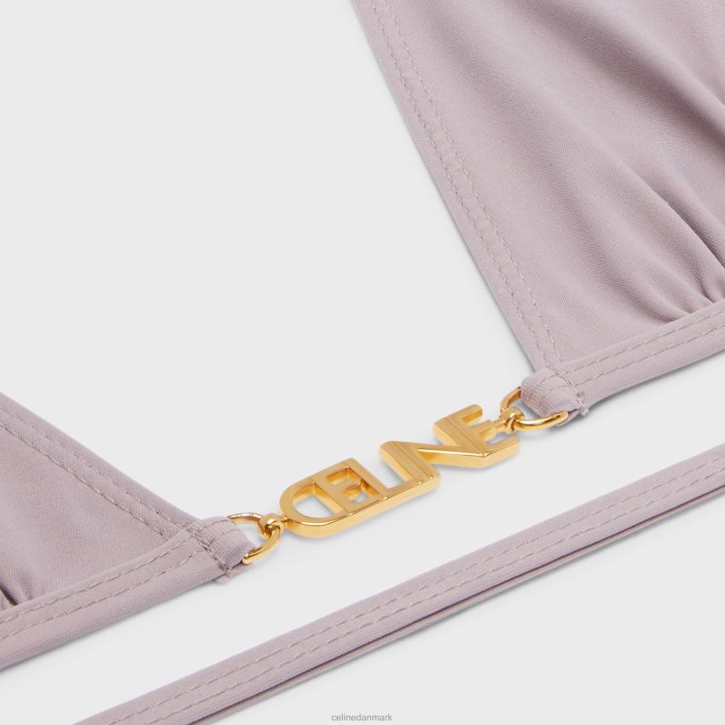 CELINE Kvinder trekantet top i mat jersey F44FV909 beklædning argile