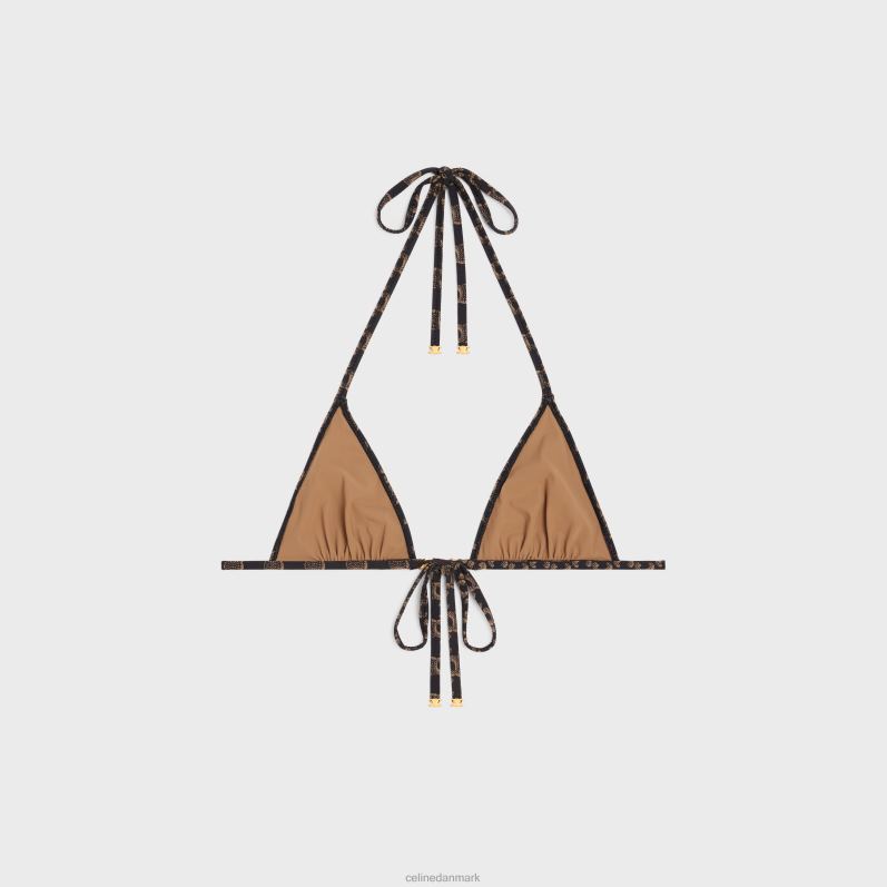 CELINE Kvinder trekantet top i monogram jersey F44FV902 beklædning toffee/brun