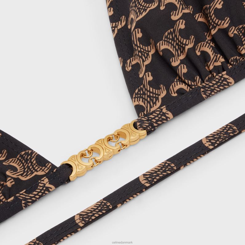 CELINE Kvinder trekantet top i monogram jersey F44FV902 beklædning toffee/brun