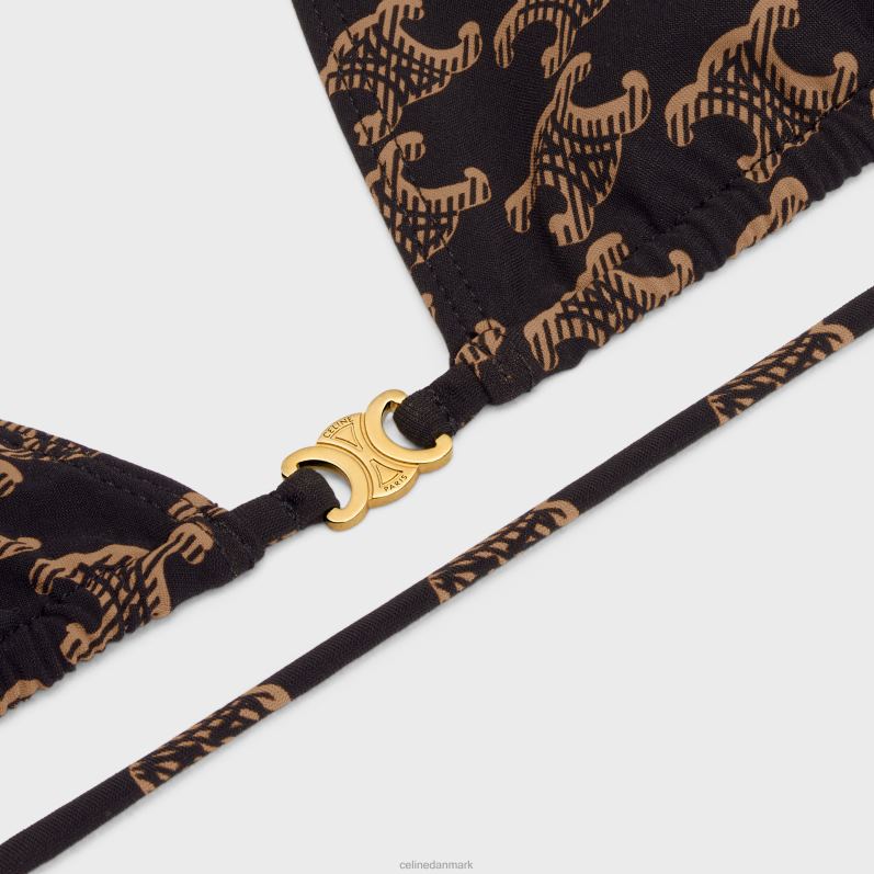 CELINE Kvinder trekantet top i monogram mat jersey F44FV904 beklædning toffee/brun