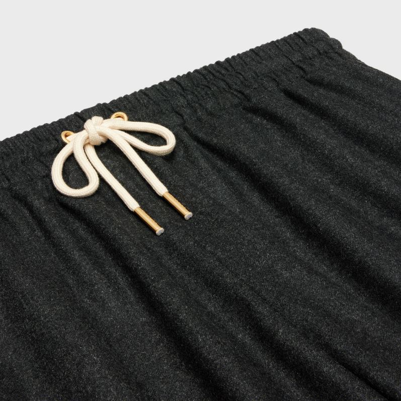 CELINE Kvinder lige joggingbukser i kashmirflanel F44FV679 beklædning antracit