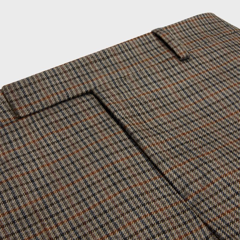 CELINE Kvinder tommybukser i ternet uld F44FV648 beklædning beige/bleu/cuivre