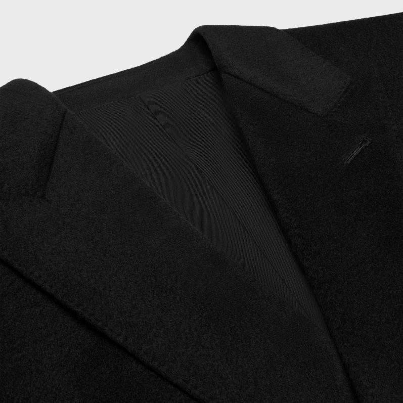 CELINE Kvinder chesterfield frakke i kashmir F44FV739 beklædning sort