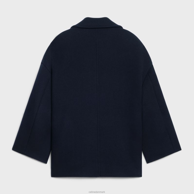 CELINE Kvinder løs peacoat i filt F44FV744 beklædning flåde