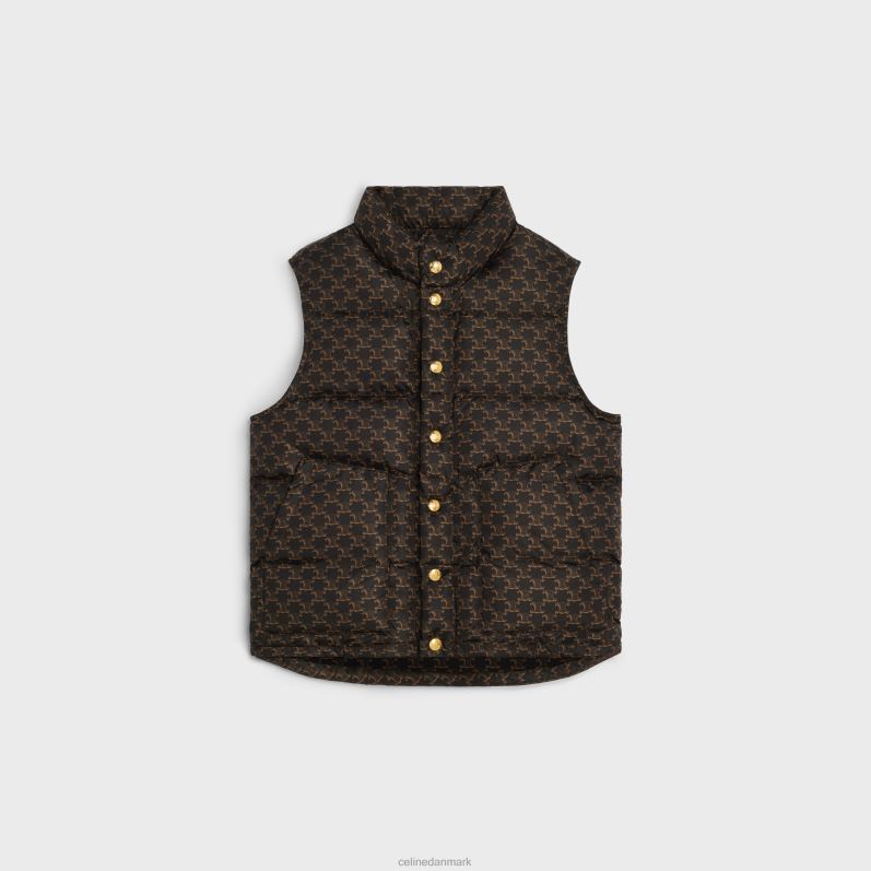 CELINE Kvinder quiltet vest i monogram nylon F44FV706 beklædning beige/sort