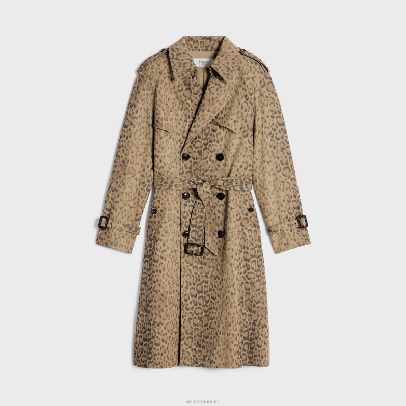 CELINE Kvinder vivienne trenchcoat i bomuldsgabardin F44FV566 beklædning leopard