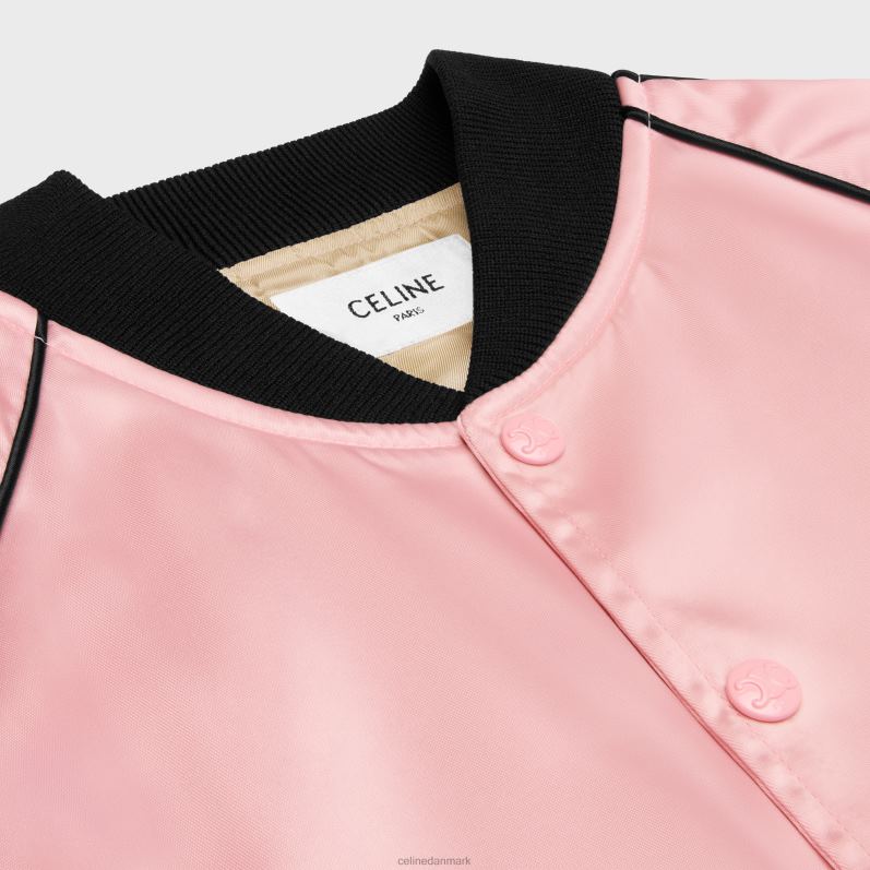 CELINE Kvinder bamsejakke i satin-finish nylon F44FV594 beklædning lyserød
