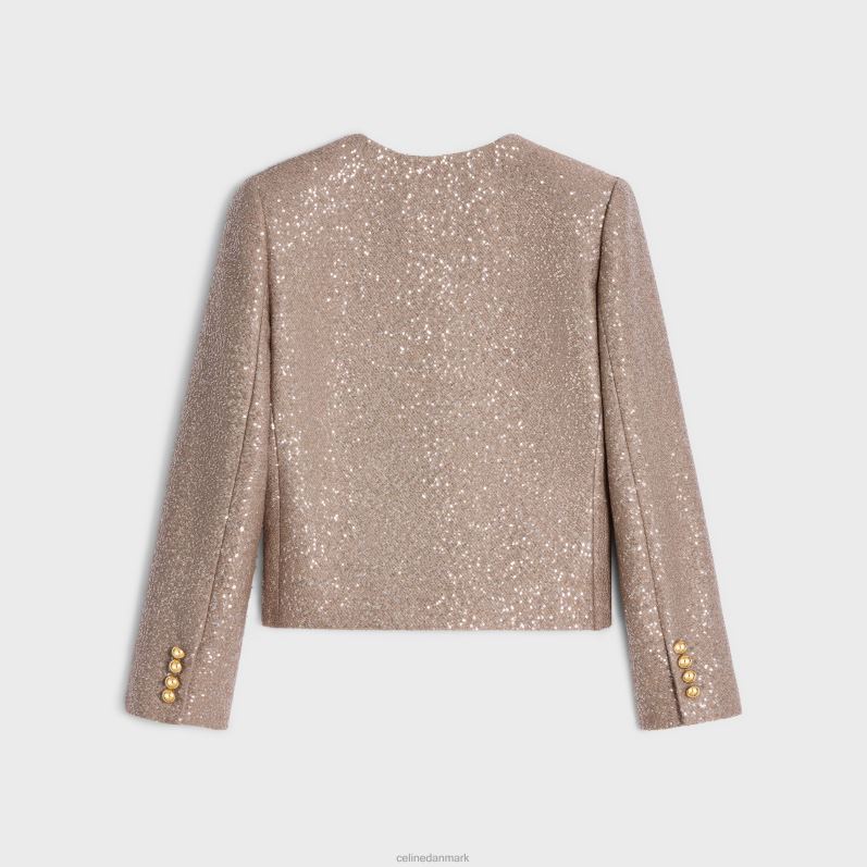 CELINE Kvinder broderet chelsea jakke i uld F44FV553 beklædning vieux rose/argent