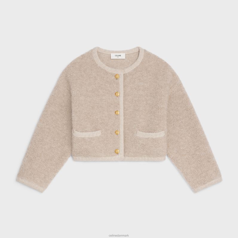 CELINE Kvinder cardiganjakke i alpaca uld F44FV767 beklædning havregryn
