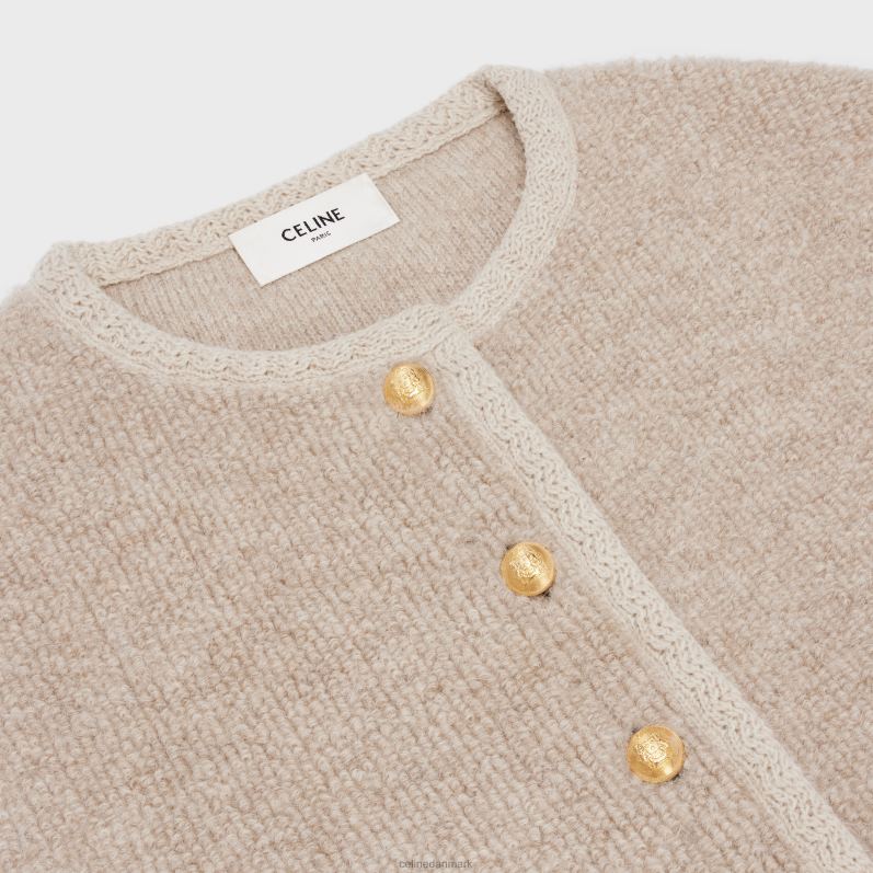 CELINE Kvinder cardiganjakke i alpaca uld F44FV767 beklædning havregryn