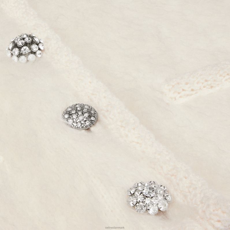 CELINE Kvinder cardiganjakke i børstet mohair F44FV766 beklædning off white