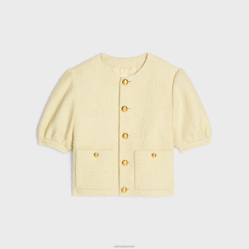 CELINE Kvinder cardiganjakke i boucle tweed F44FV737 beklædning jaune paille