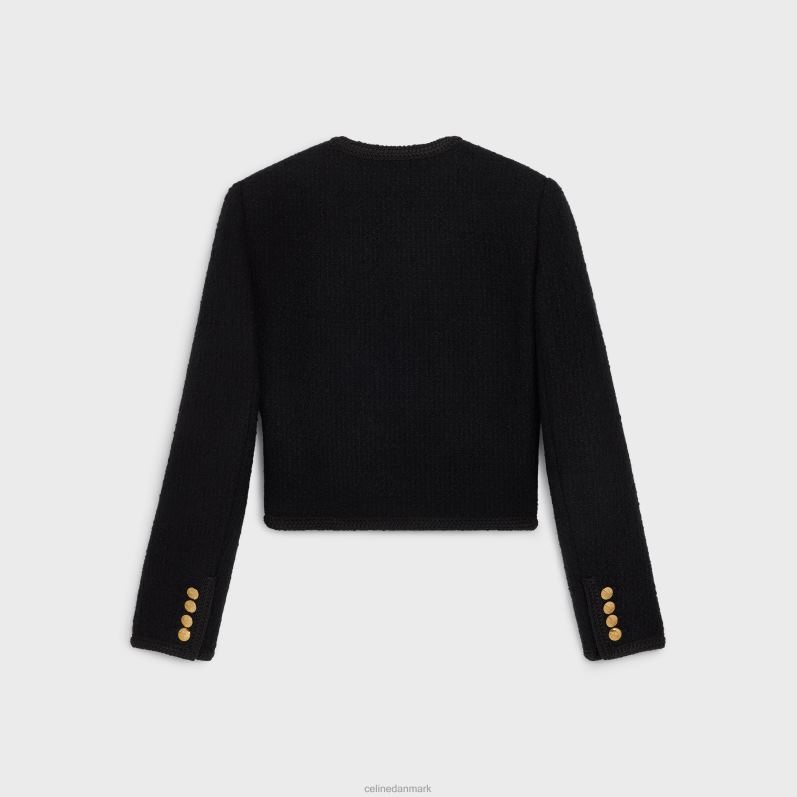 CELINE Kvinder chasseurjakke i boucle tweed F44FV689 beklædning sort