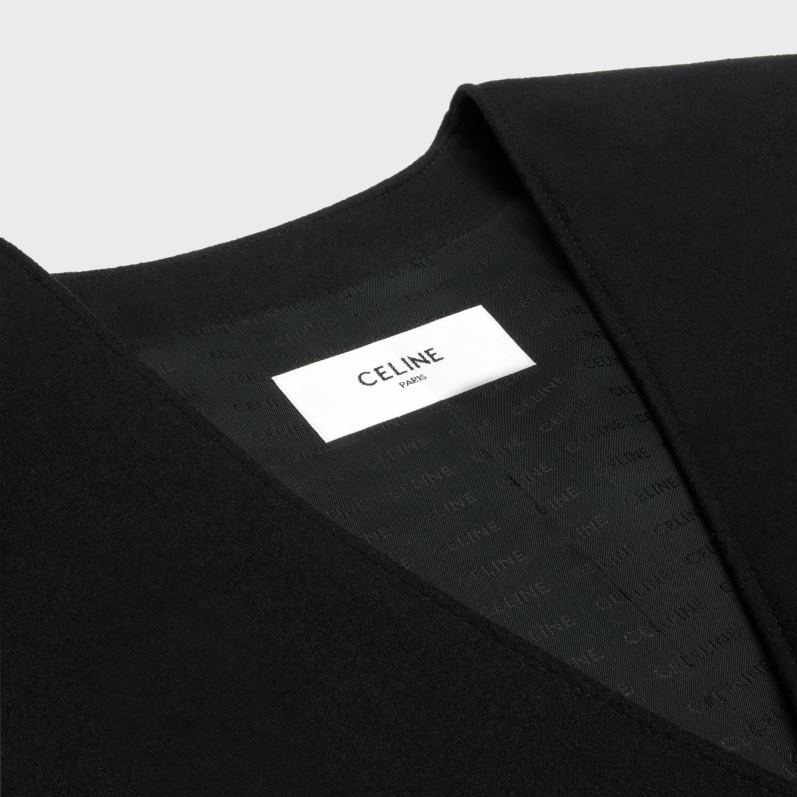 CELINE Kvinder chasseurjakke i kashmirflanel F44FV629 beklædning sort