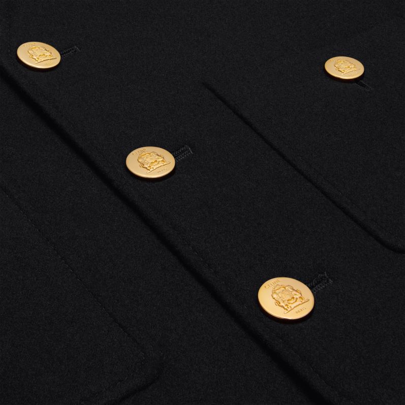 CELINE Kvinder chasseurjakke i kashmirflanel F44FV629 beklædning sort