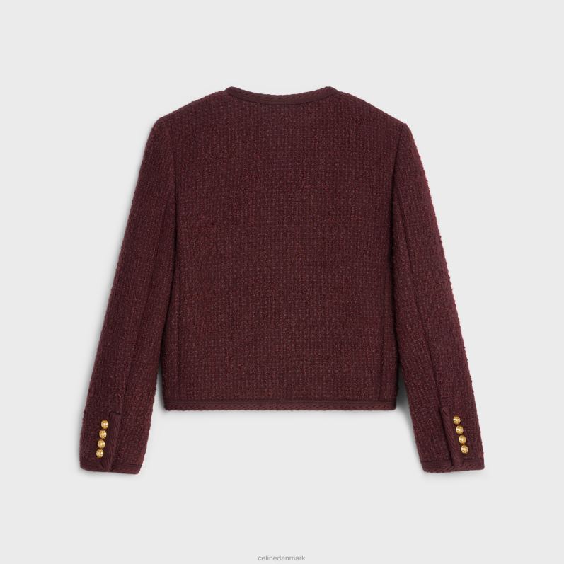 CELINE Kvinder chelsea jakke i boucle tweed F44FV690 beklædning bordeaux