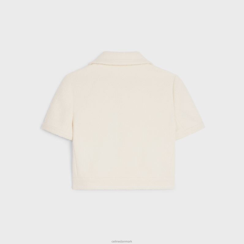 CELINE Kvinder cropped chelsea-jakke i tweed F44FV736 beklædning craie