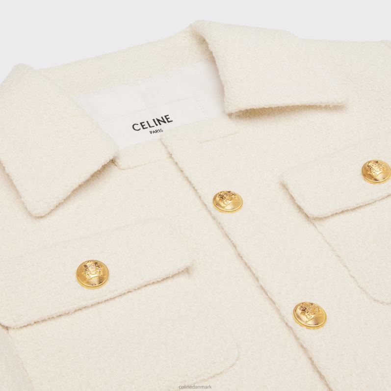 CELINE Kvinder cropped chelsea-jakke i tweed F44FV736 beklædning craie