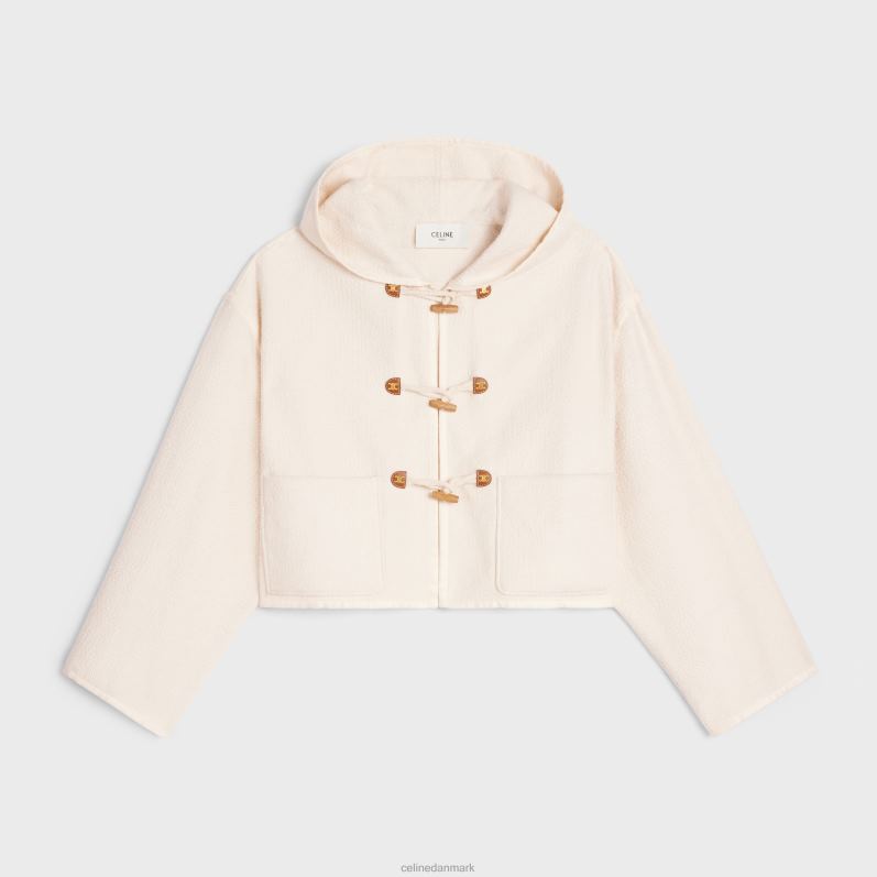 CELINE Kvinder duffle cardigan i bomulds tweed F44FV696 beklædning ecru