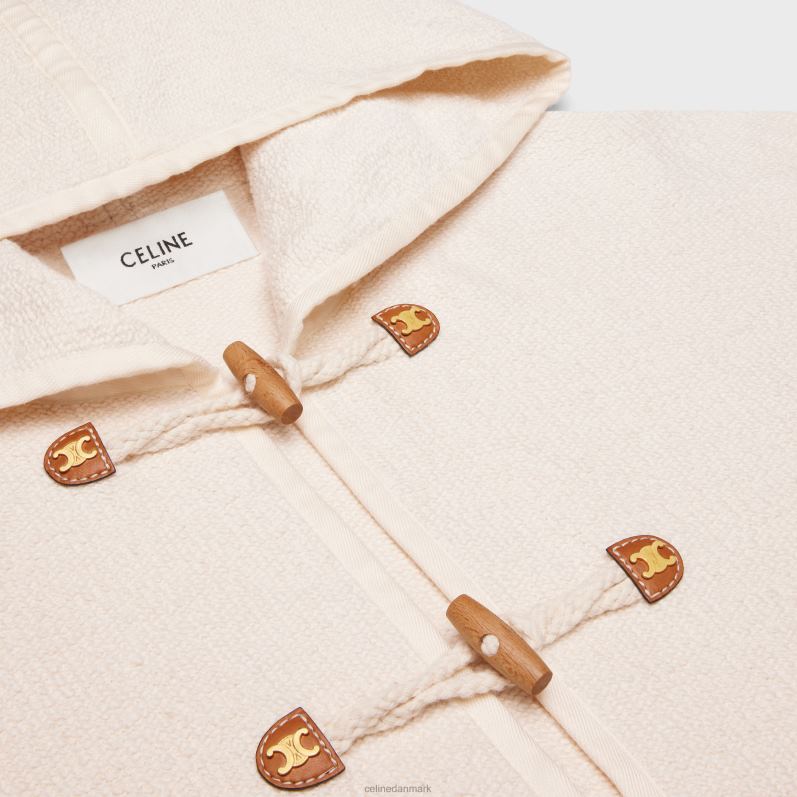 CELINE Kvinder duffle cardigan i bomulds tweed F44FV696 beklædning ecru