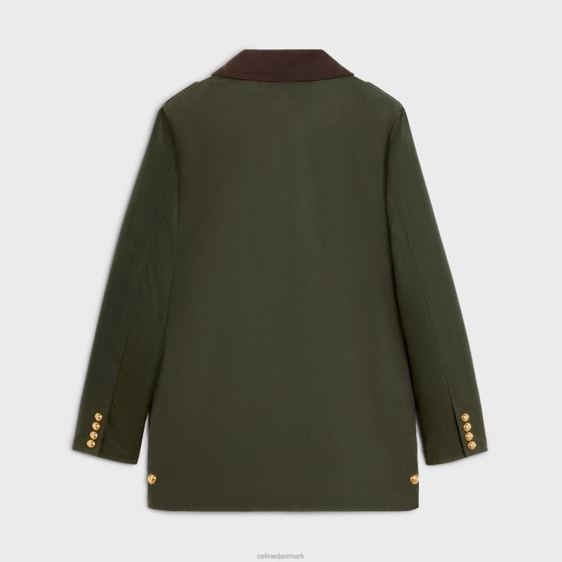 CELINE Kvinder jagtjakke i vokset stof F44FV702 beklædning mørk kaki