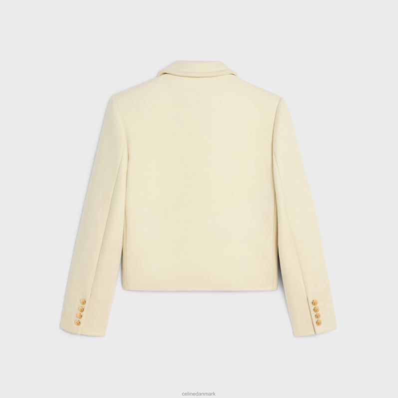 CELINE Kvinder jakke med claudinekrave i uldstof F44FV687 beklædning off white