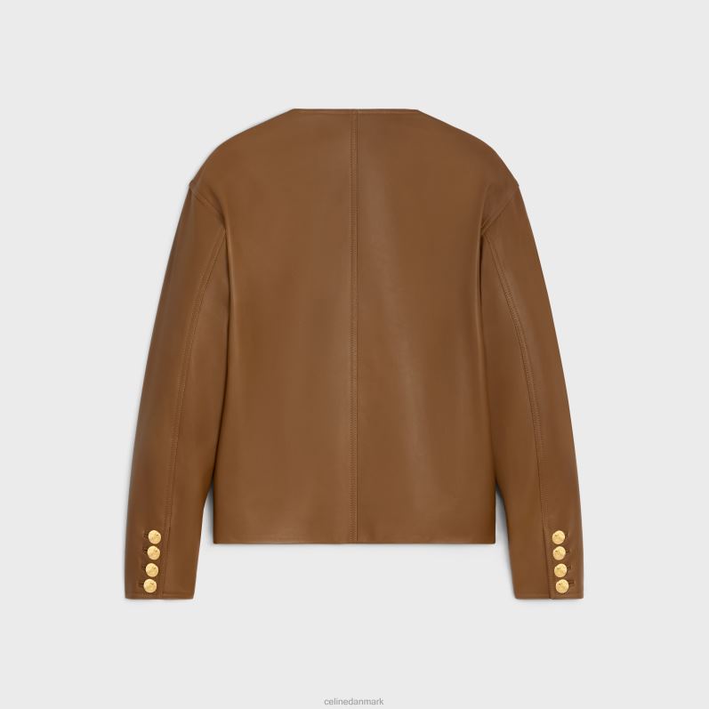 CELINE Kvinder jakke med ren krave i blødt lammeskind F44FV624 beklædning beige