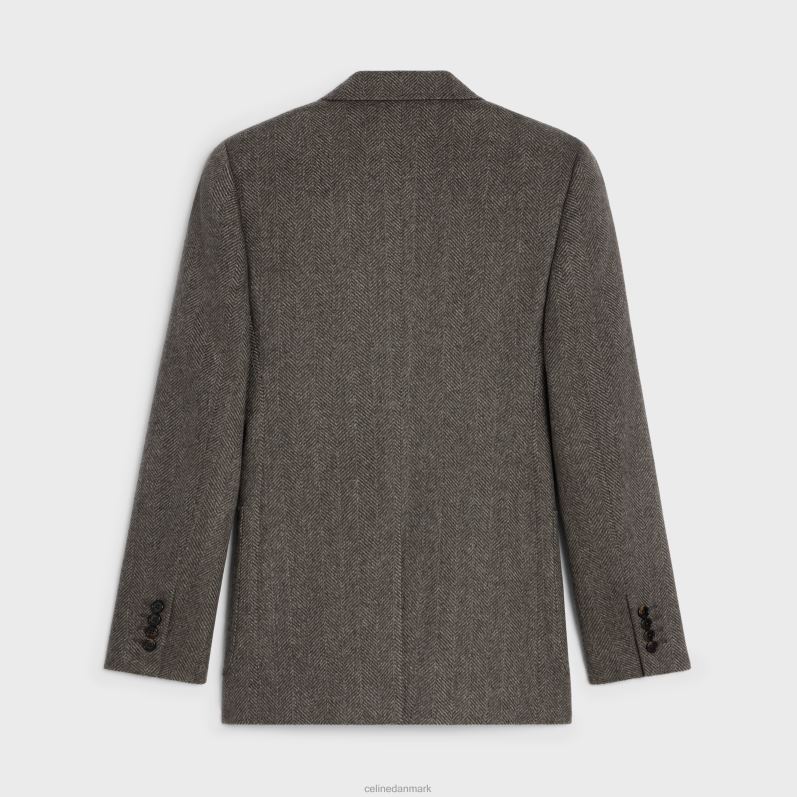 CELINE Kvinder klassisk jakke i sildebens kashmir F44FV628 beklædning marron/latte
