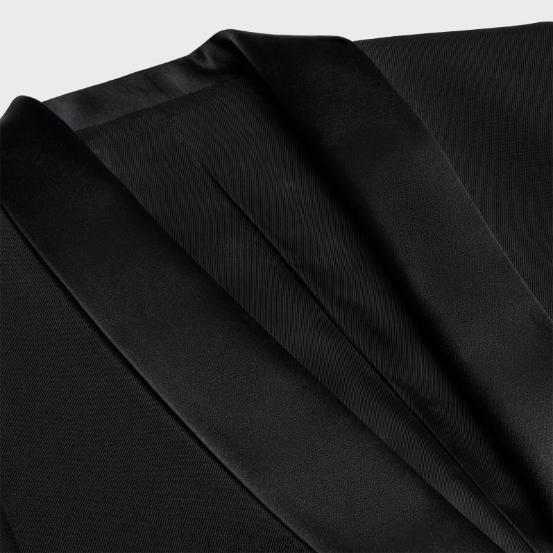 CELINE Kvinder klassisk smokingjakke i mohair & silke F44FV721 beklædning sort