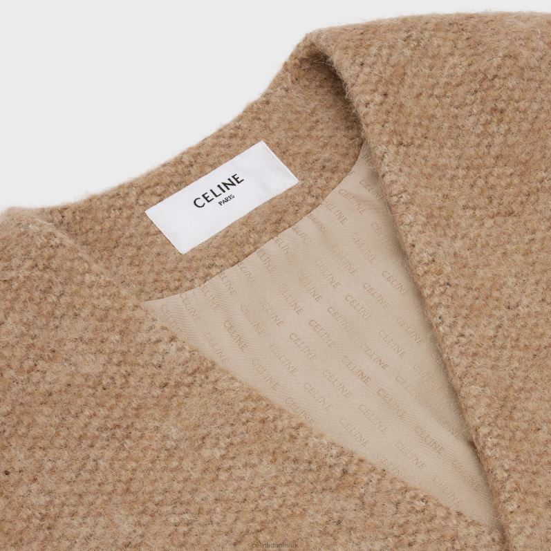 CELINE Kvinder oversized cardigan i alpaca uld F44FV694 beklædning miel