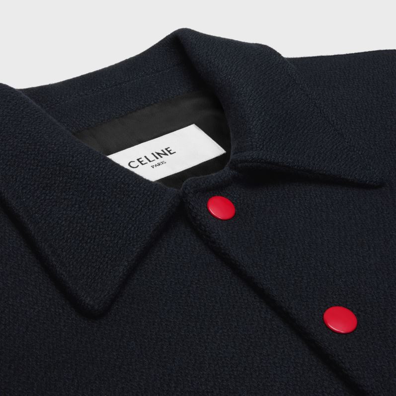 CELINE Kvinder paris bamsejakke i tekstureret uld F44FV664 beklædning flåde