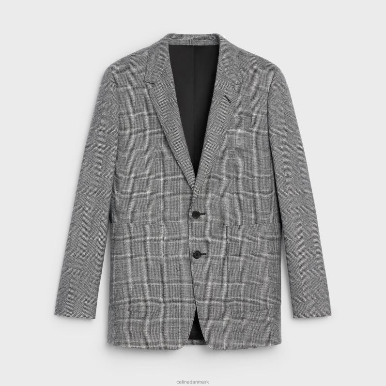 CELINE Kvinder tomboy jakke i flannel F44FV719 beklædning craie/noir