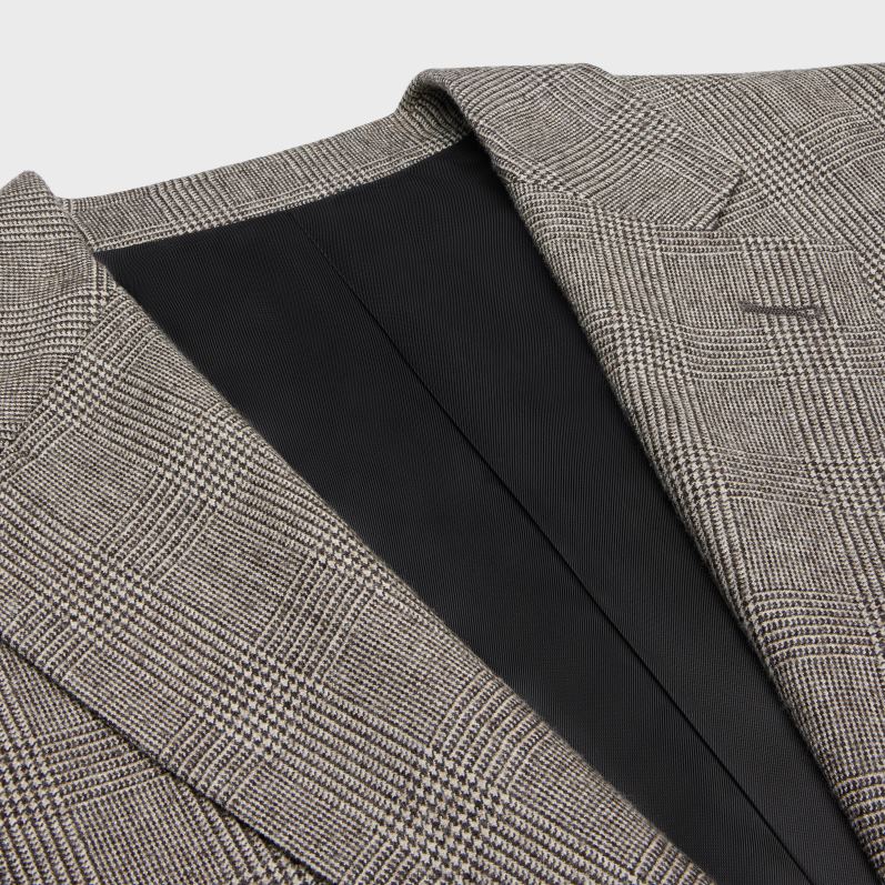 CELINE Kvinder tomboy-jakke i prince of wales ternet flannel F44FV720 beklædning ebene/ficelle