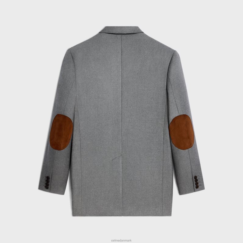 CELINE Kvinder tommy jakke i kashmir flannel F44FV575 beklædning gris melange