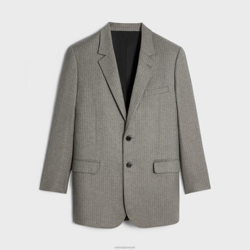 CELINE Kvinder tommy jakke i stribet flannel F44FV574 beklædning beton/antracit