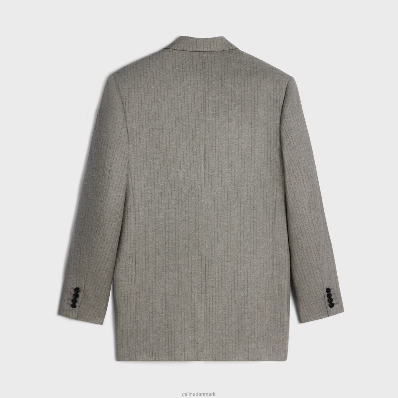 CELINE Kvinder tommy jakke i stribet flannel F44FV574 beklædning beton/antracit