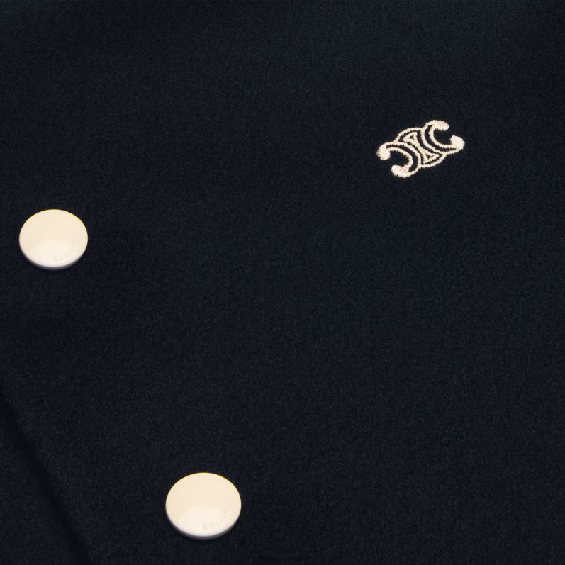 CELINE Kvinder triomphe bamsejakke i uldstof F44FV665 beklædning flåde