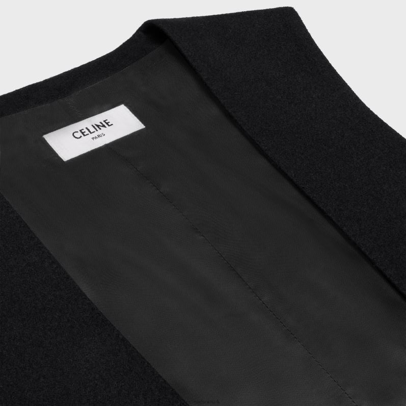 CELINE Kvinder vest i kashmirflanel F44FV727 beklædning sort