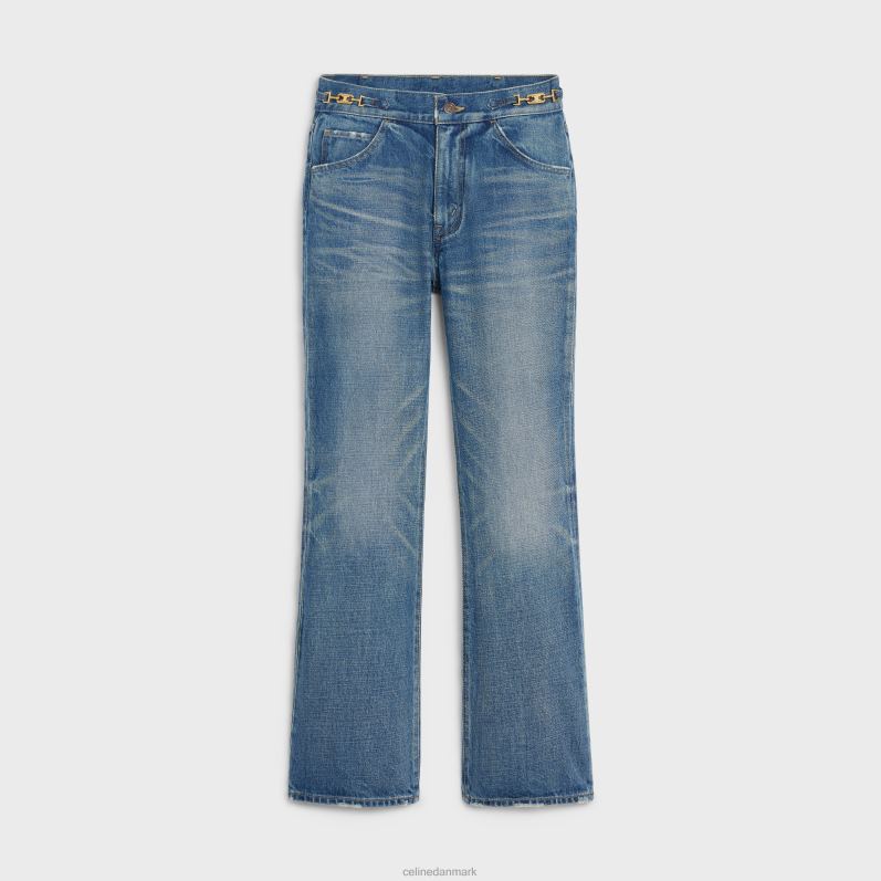 CELINE Kvinder dylan flared jeans med signatur i denim F44FV862 beklædning fagforeningsvask