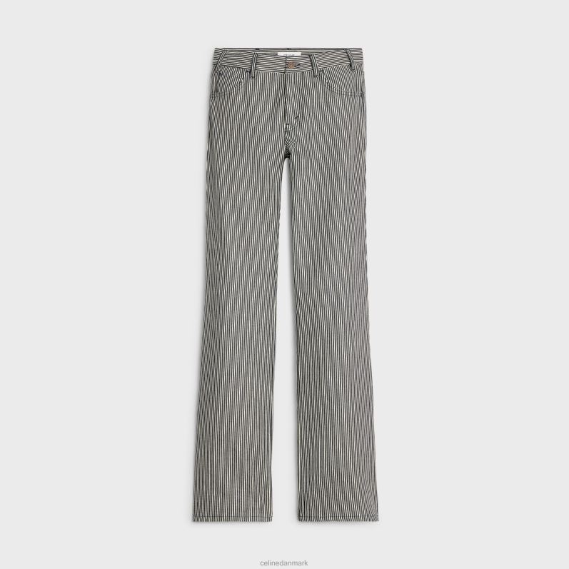 CELINE Kvinder jane flared jeans i hickory striber F44FV854 beklædning skyllet