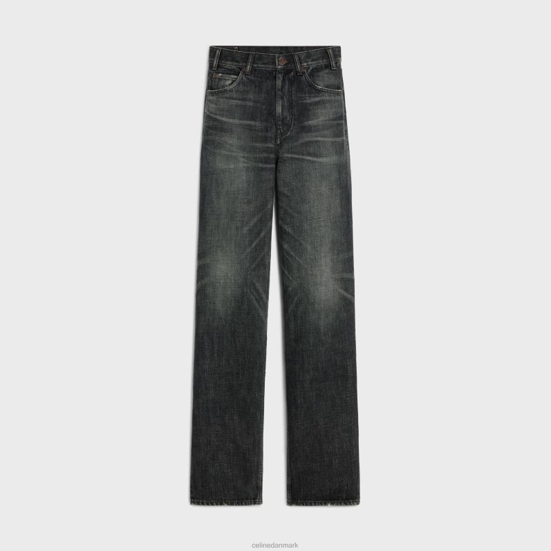 CELINE Kvinder kitty jeans i vask denim F44FV646 beklædning sort isskyl
