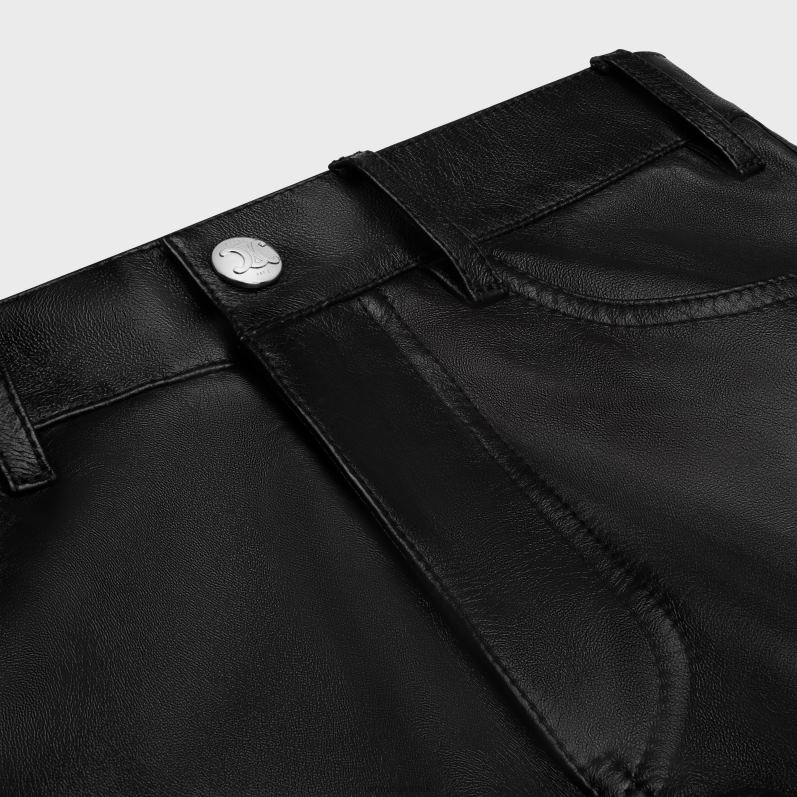 CELINE Kvinder marco jeans i blødt lammeskind F44FV643 beklædning sort