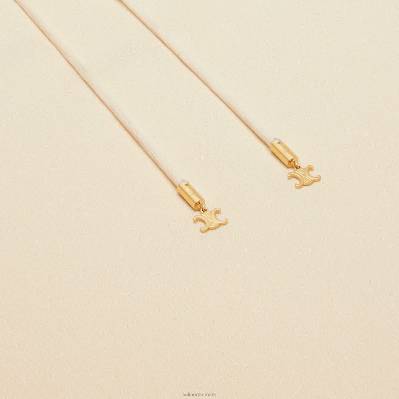 CELINE Kvinder jabot-kjole i letvægts silkesabel F44FV802 beklædning fløde