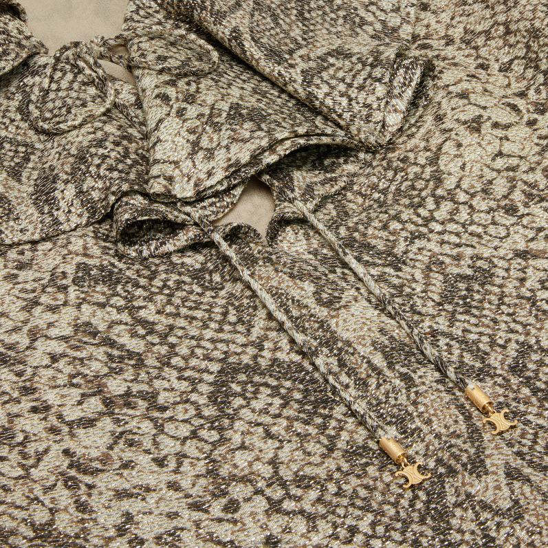 CELINE Kvinder jabot minikjole i crepe lame F44FV653 beklædning beige/marron