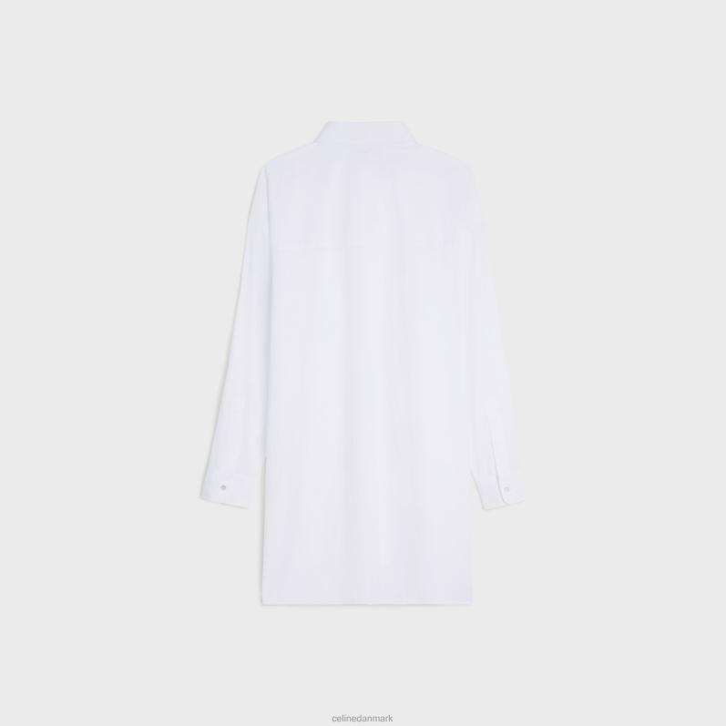 CELINE Kvinder malerskjortekjole i bomuldsbatiste F44FV798 beklædning hvid