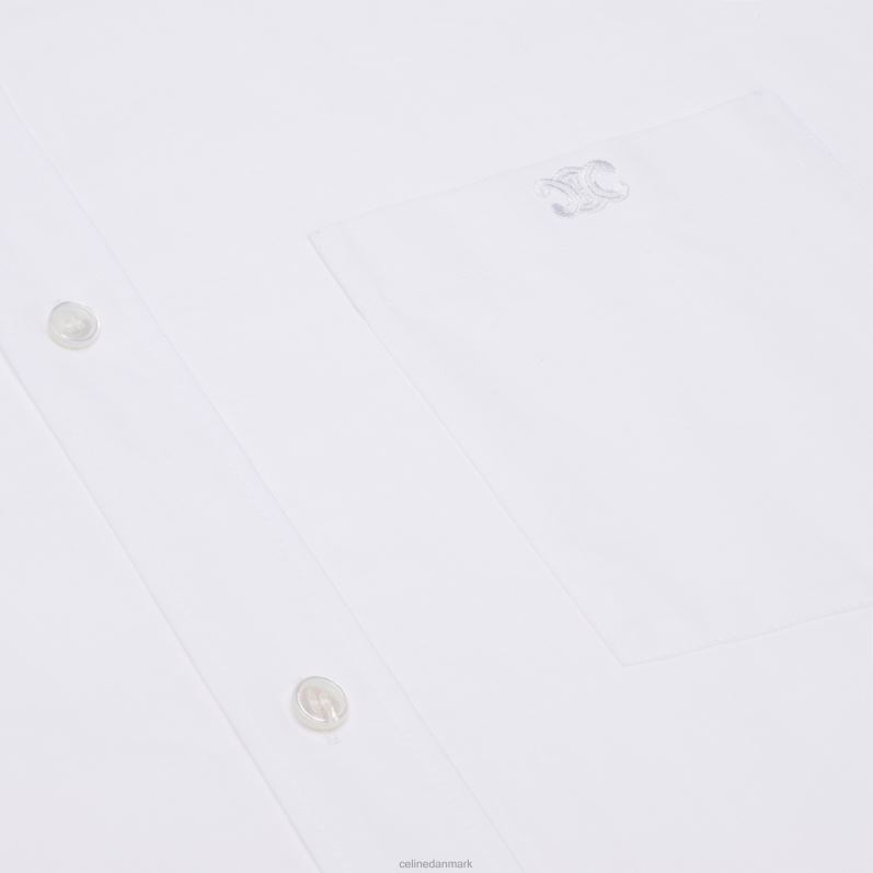 CELINE Kvinder malerskjortekjole i bomuldsbatiste F44FV798 beklædning hvid