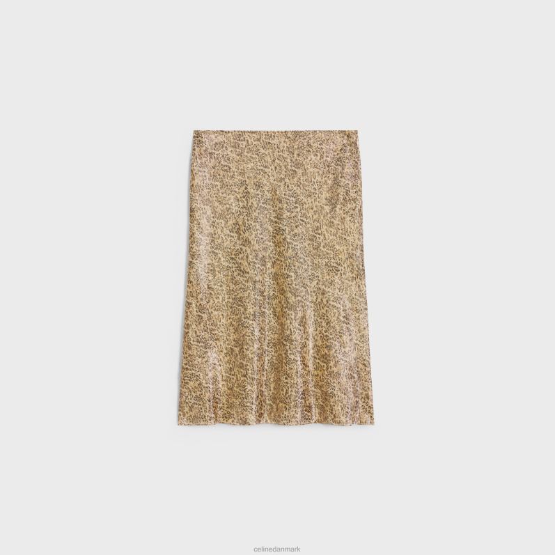 CELINE Kvinder hobble nederdel i silke georgette F44FV660 beklædning leopard/argent