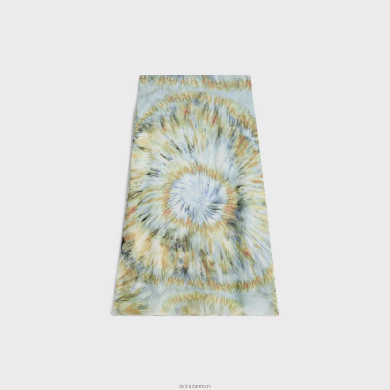 CELINE Kvinder midi nederdel i silke georgette F44FV586 beklædning blå grunge/terracotta/khaki